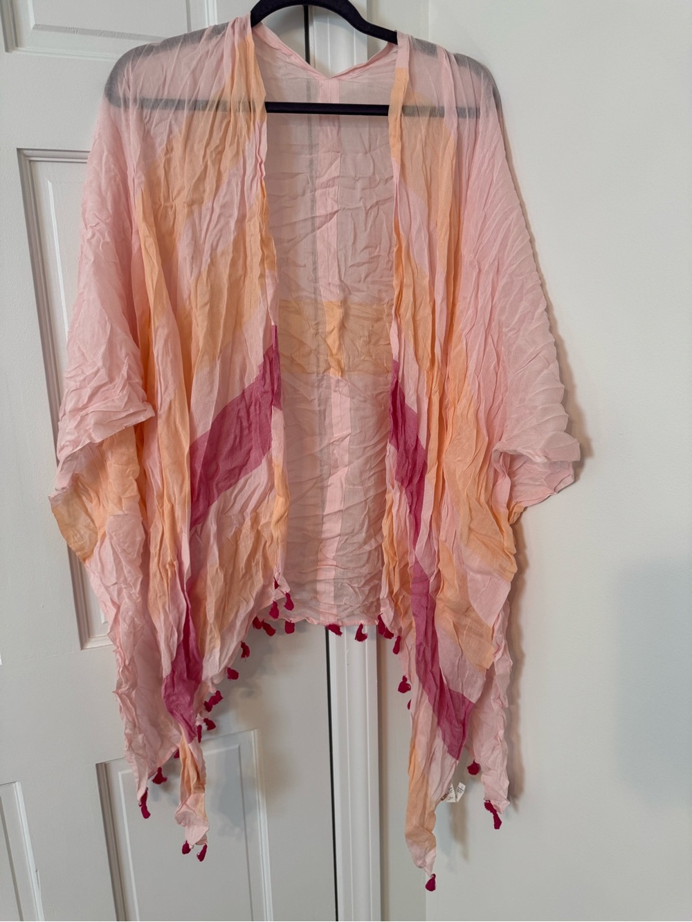lululemon athletica Sheer Pink, Peach & Berry Tassel Kimono